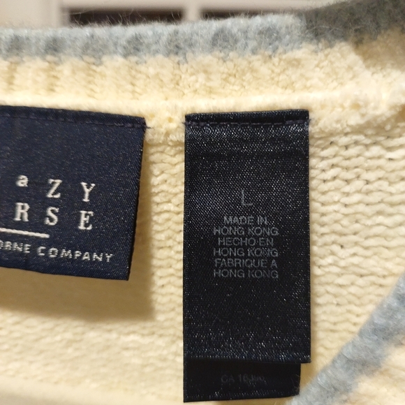 Women's Sweater " Crazy Horse" from Liz A Claiborne Size L V-Neck Long Sleeves - Picture 10 of 12
